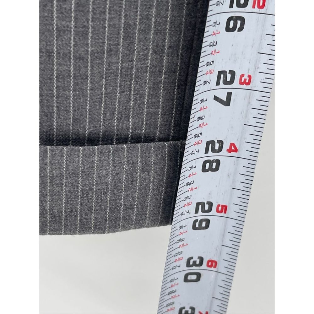 Jos A Bank Dress Pants Wool Men Size 38d29 Gray White Pinstriped Cuffed Pleated - Picture 9 of 10